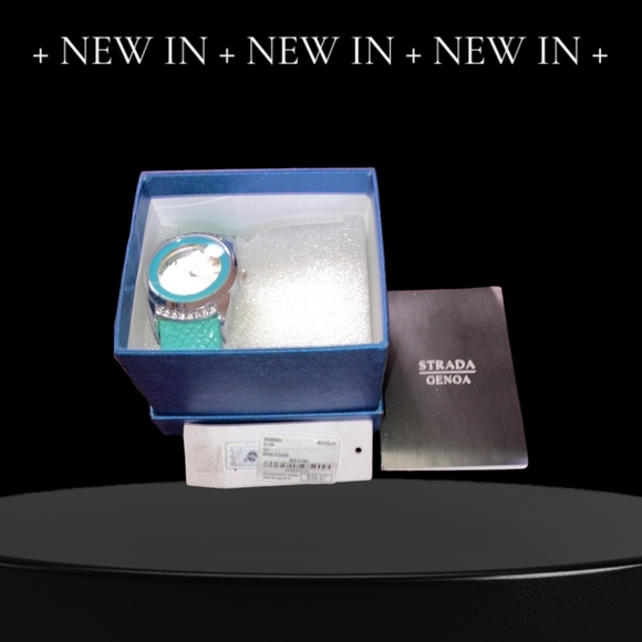 Strada Turquoise Watch with Rhinestones New in Box Gift Ready NO CALLOUTS Ret.40 - Picture 3 of 5